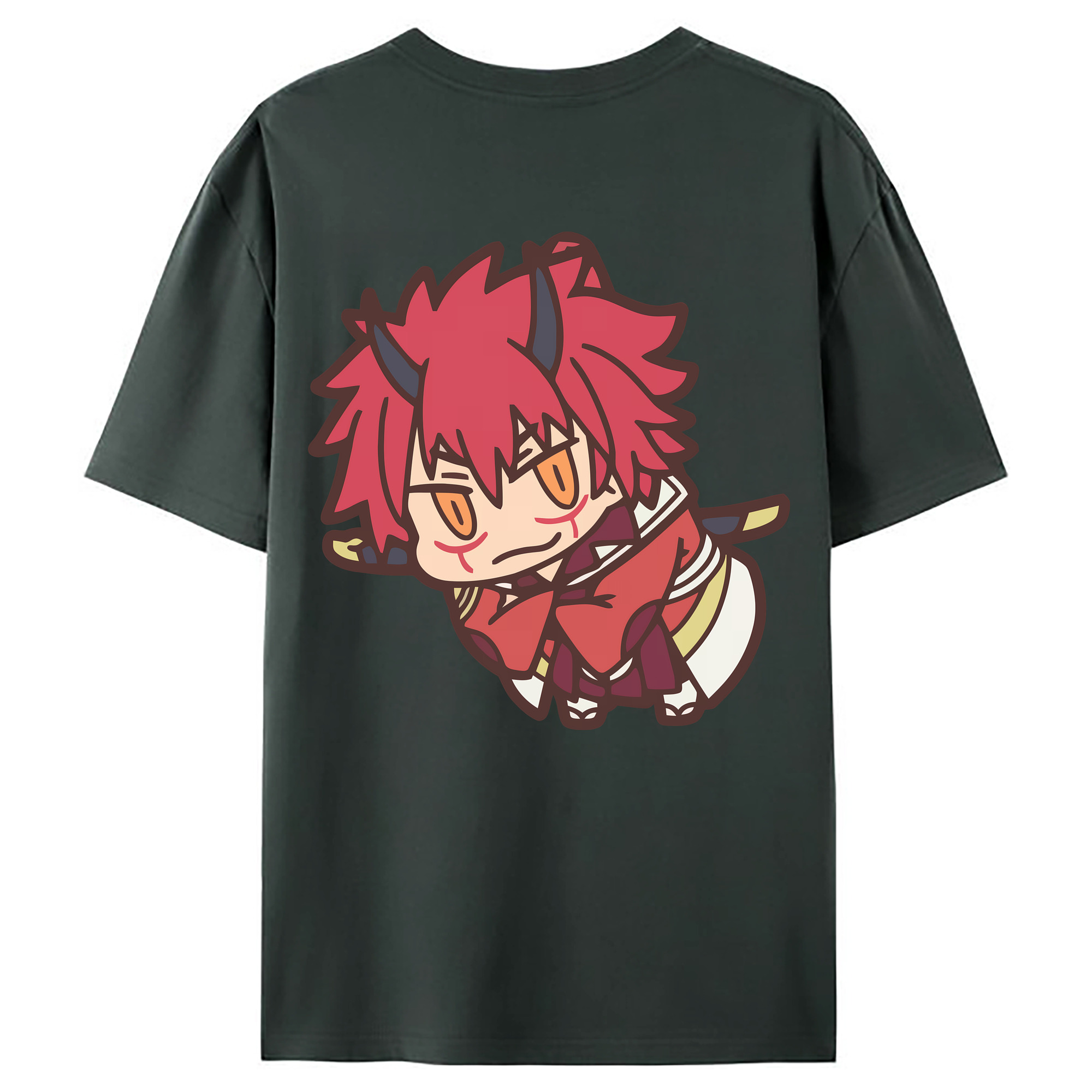 （画像用） 転スラ Regarding Reincarnated to Slime 綿100％ メンズ半袖Tシャツ（バックプリント） 通気性